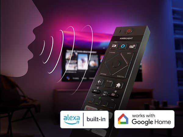 Philips TV - Ääniavustaja - Sisäänrakennettu Alexa ja Google Assistant –yhteensopivuus 