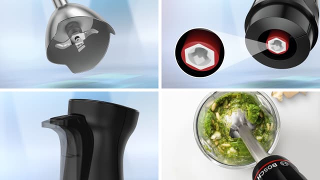 Bosch MSM4B623 ErgoMaster stavmikser med Kniv i rustfritt stål og design for mindre søl 