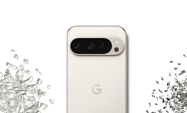 Google Pixel Pro 9 mot hvit bakgrunn
