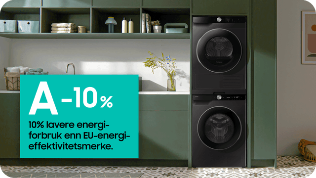 Samsung-vaskemaskin med 10 % lavere energiforbruk enn EU-energieffektivitetesmerket A