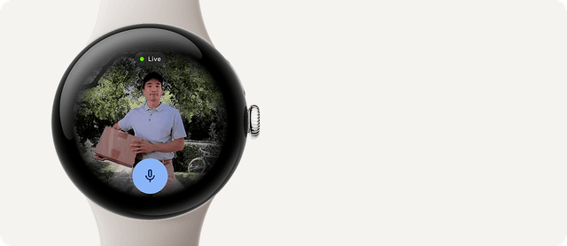 Pixel Watch 3 er forbundet med Nest Cam