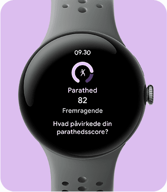 Pixel Watch 3 med parathedsscore på skærmen