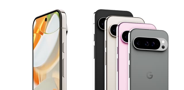 Google Pixel 9 Pro produktfamilie i ulike farger