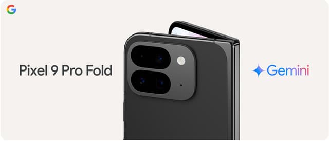 Google Pixel 9 Pro Fold smarttelefon i fargen Obsidian