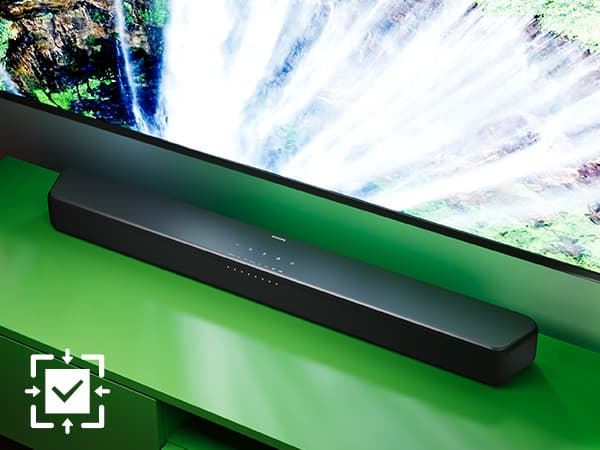 Philips B5109 Soundbar ser flott ut og er enkel å plassere