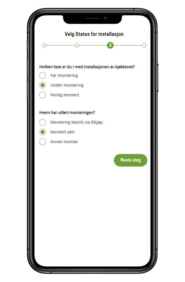 Nærbilde av instruksjoner fra Epoqs reklamasjonsveileder på mobil