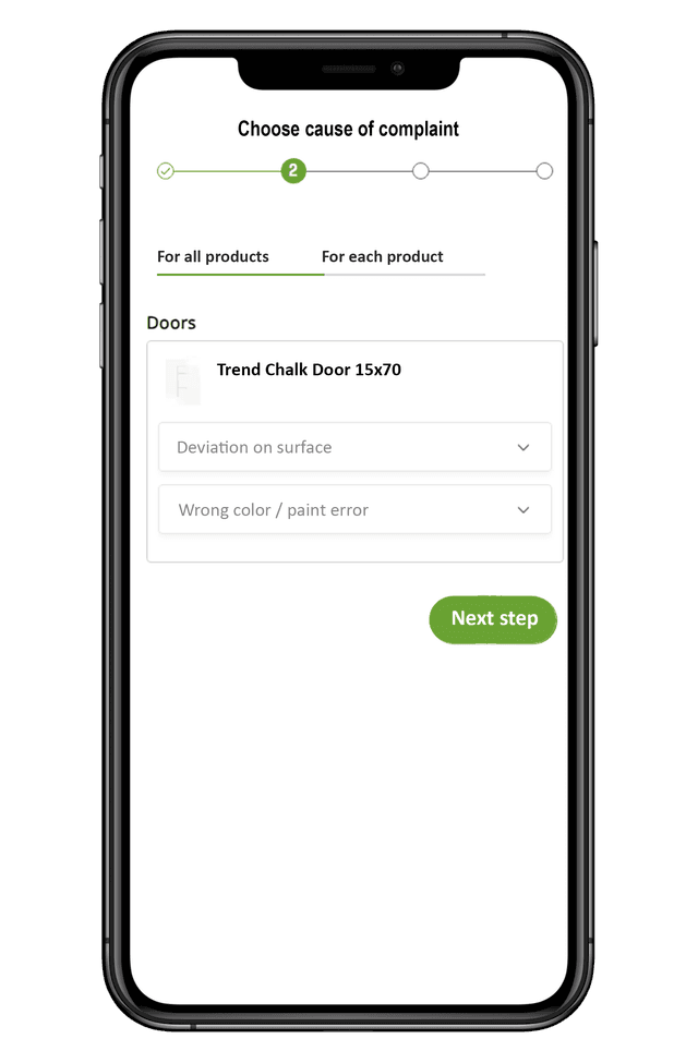 Epoq - Claim guide - Close-up of instructions on mobile phone screen
