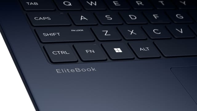 Lähikuva HP EliteBook -kannettavan näppäimistöstä