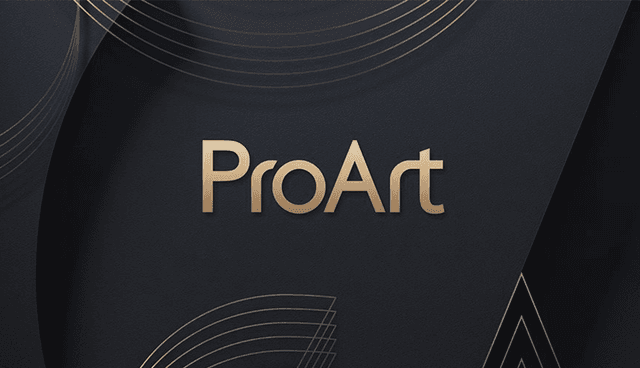 Asus ProArt logo på mørk bakgrunn
