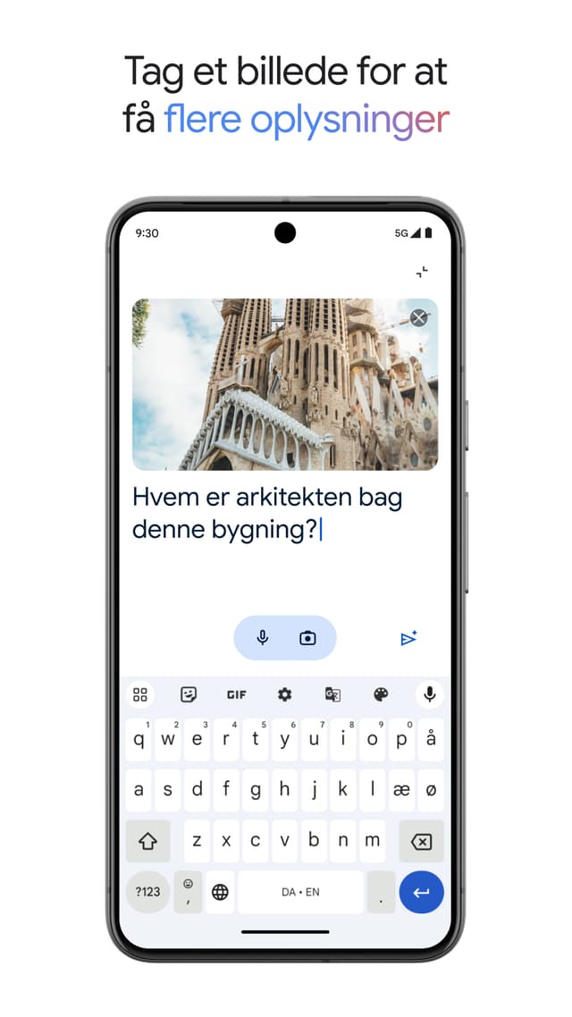 Skærmbillede fra telefon med Google Gemini på skærmen