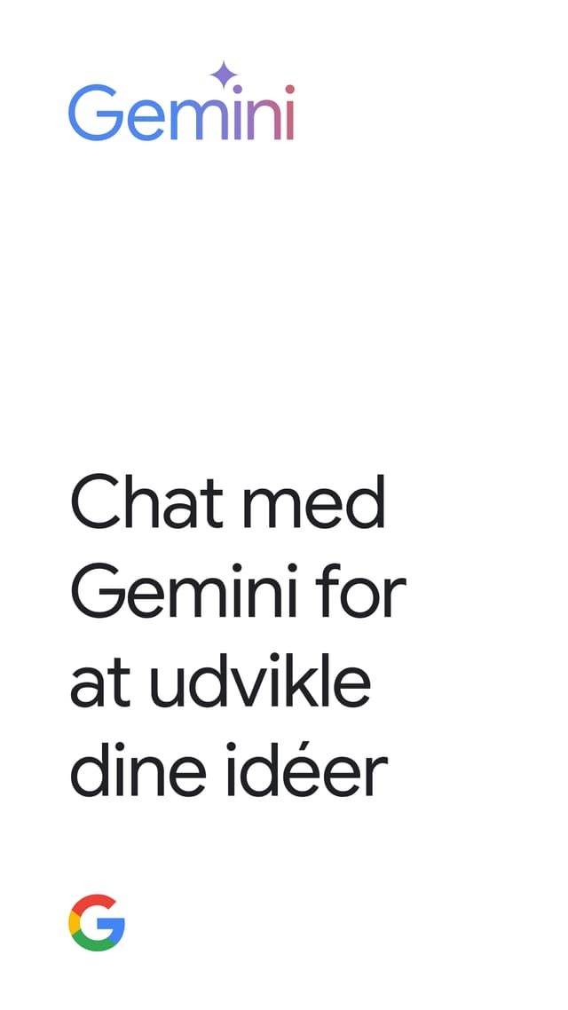 Skærmbillede fra telefon med Google Gemini på skærmen
