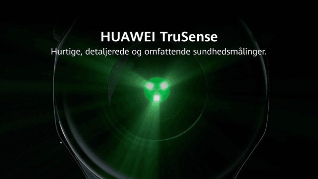 Huawei TruSense-sensoren og teksten: "Hurtige, detaljerede og omfattende sundhedsmålinger"