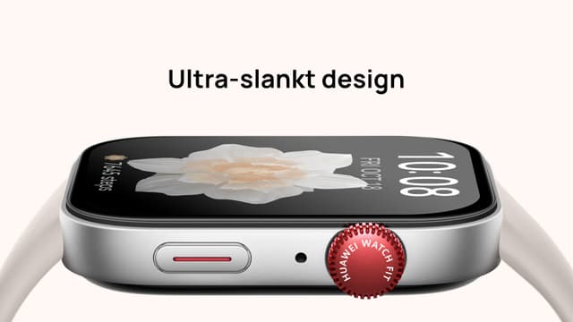 Huawei Watch Fit og teksten: "Ultra-slankt design"