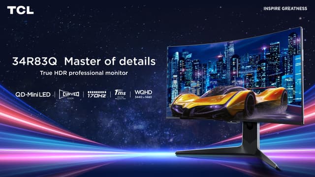 TCL 34R83Q WQHD QD-Mini LED monitor