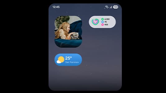 Samsung Galaxy S25 Ultra med widget