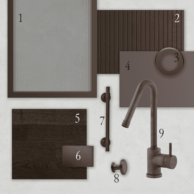 Epoq Dark Oak and brown details collage
