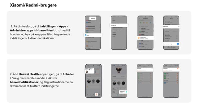Xiaomi- eller Redmi-brugere: Hvad skal jeg gøre, hvis min HUAWEI-smartwatch ikke modtager beskednotifikationer?