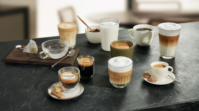 iAroma System - Ulike typer kaffe laget av Siemens EQ500 kaffemaskin