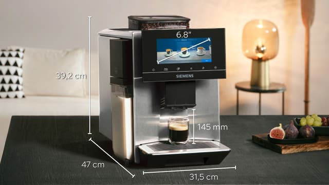 Siemens EQ900 Plus kaffemaskinen og dens intuitive 6,8" iSelect-display