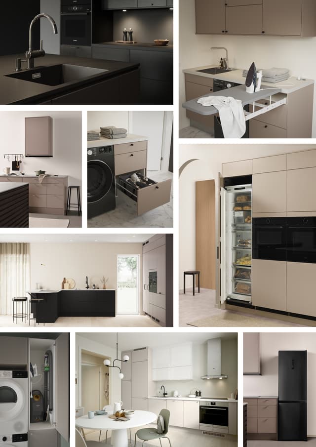 Epoq beige kjøkken - Bildekollasj med beige kjøkken fra Epoq Trend, Epoq Core og Epoq Canvas