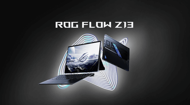 Asus - Gaming - ASUS Rog Flow GZ302EA pelikannettava ja teksti 'Rog Flow Z13'