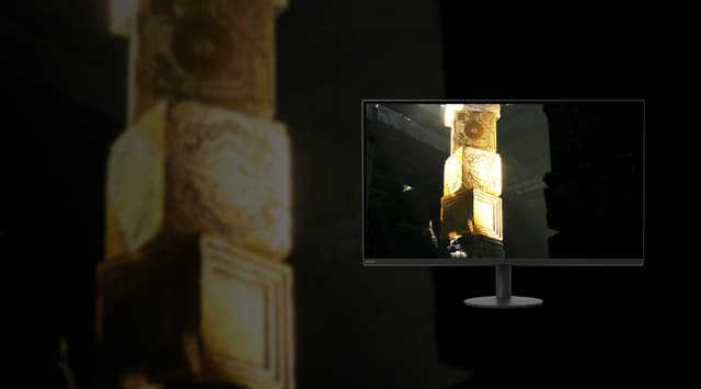 Kirkas ja eloisa Sony Inzone näyttö ja kontrasti kuvattuna näytöllä