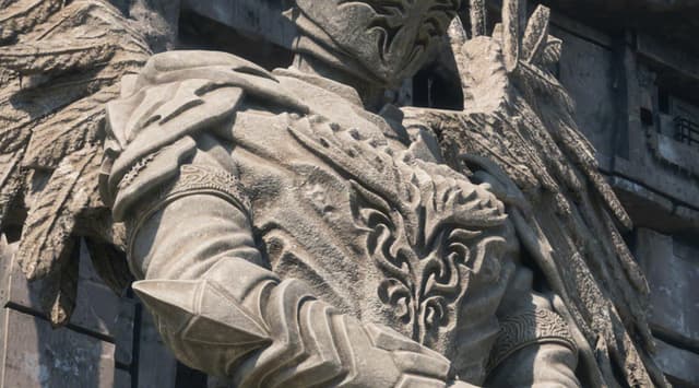 Sony Inzone monitor with 4K UHD resolution and picture of a relief sculpture