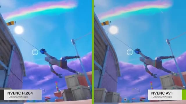 Nvidia - Nvidia Studio - Comparison picture of broadcasting - Next-Gen Livestreaming