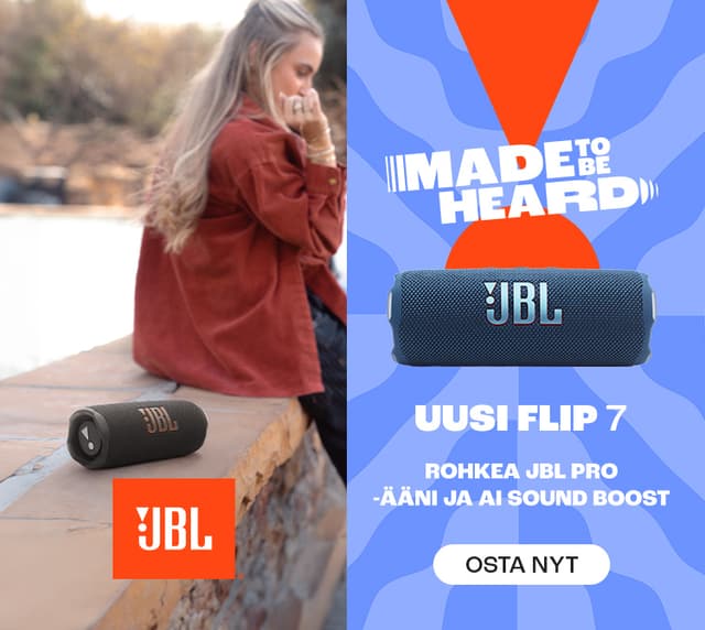 Uusi Flip 7. Rohkea JBL Pro -ääni ja AI Sound boost.