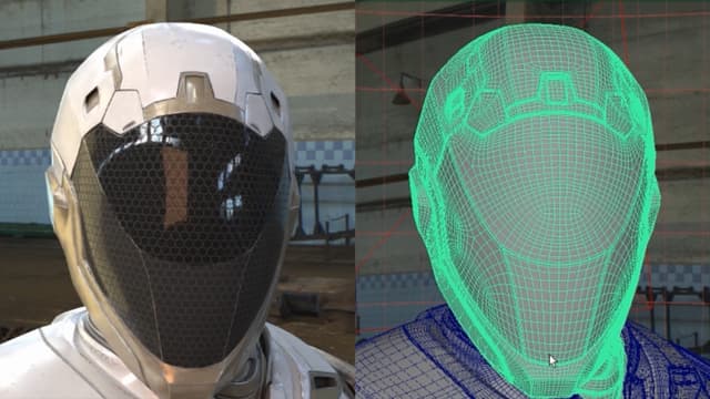 Nvidia - Nvidia Studio - Sammenligningsbillede af modelbillede og 3D-animeret billede