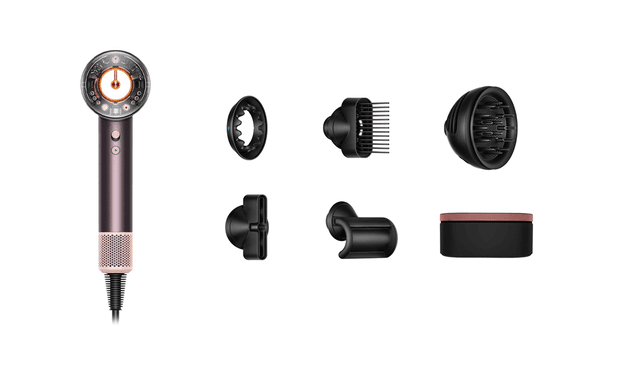 Pakkaukseen sisältyy - Dyson Supersonic Nural™ hiustenkuivaaja ja lisätarvikkeita