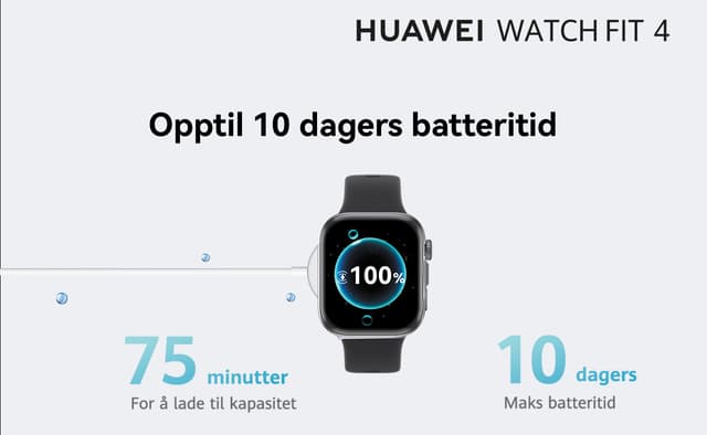Huawei Watch Fit 4 – Opptil 10 dager batteritid