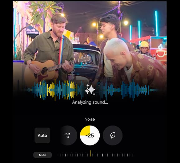 Samsung Galaxy S25 Edge og illustration af, at mobilen er et lydstudio ved dine fingerspidser