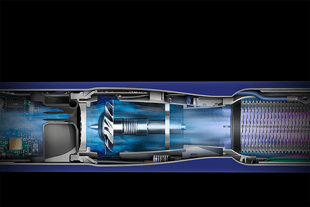Dyson Airwrap™ multi-styler and its fast, high pressure motor being illustrated