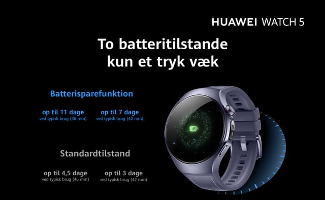 Huawei Watch 5 – batterilevetid