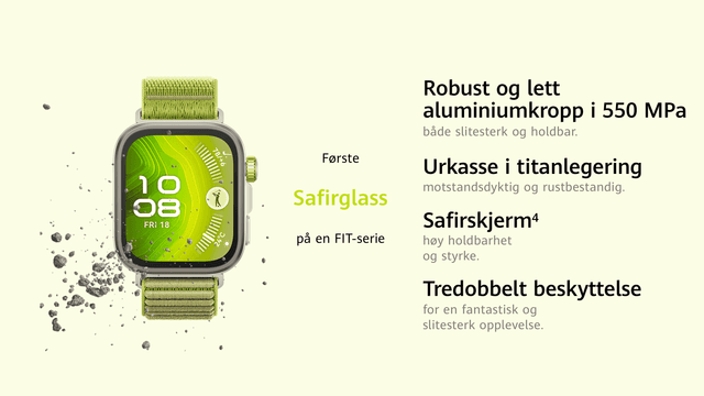Huawei Fit 4 Pro med safirglass