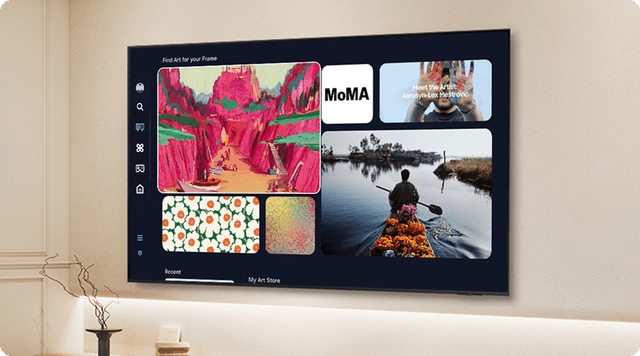 Samsung QN900F -televisio ja Art Store, joka tarjoaa yli 3300 taideteosta eri gallerioista