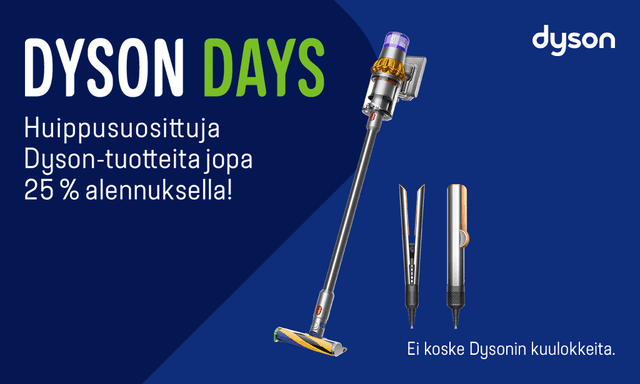 Dyson Days Gigantissa: Huippusuosittuja Dyson-tuotteita alennushinnoilla