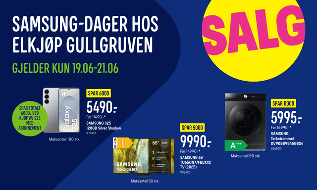 elkjop_2025_w25_samsungdager-gullgruven_Interne_bannere-1920x320-Norwegian
