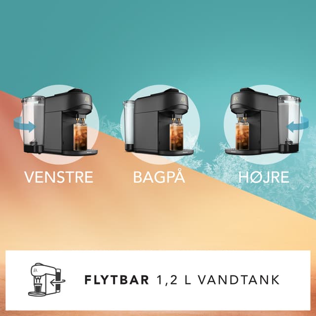 L’Or Absolu kapselmaskine med illustrationer af den flytbare vandtank