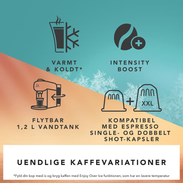 L’Or Absolu kapselmaskine med illustrationer af det uendelige udvalg af kaffetyper