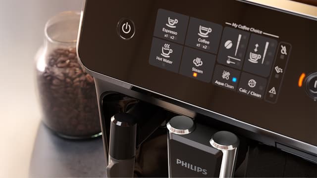 Philips espressomaskinens display og muligheder