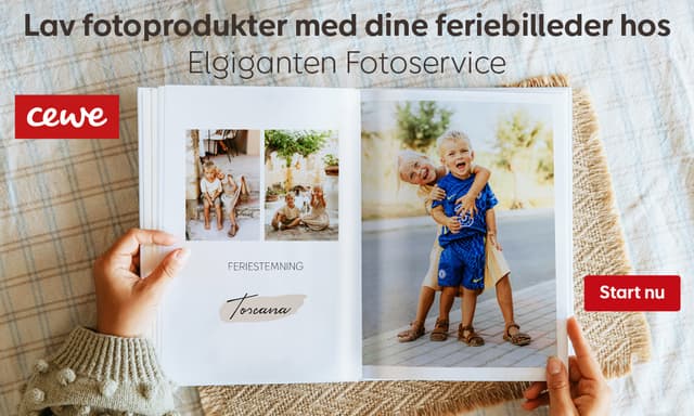 Lav fotoprodukter med dine feriebilleder med Cewe hos Elgiganten Fotoservice