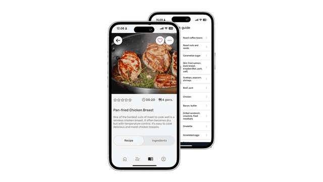 Ztove App displayed on two smart phone screen