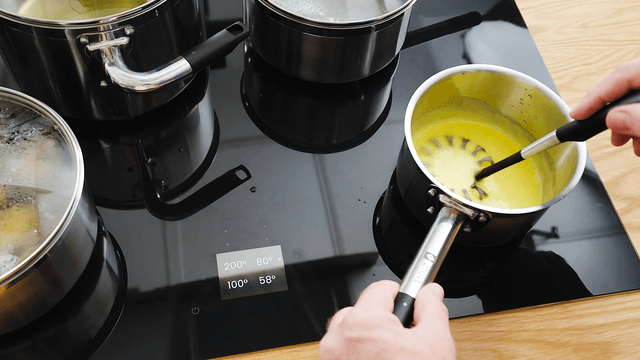 Close-up of Bernaise sauce being made
