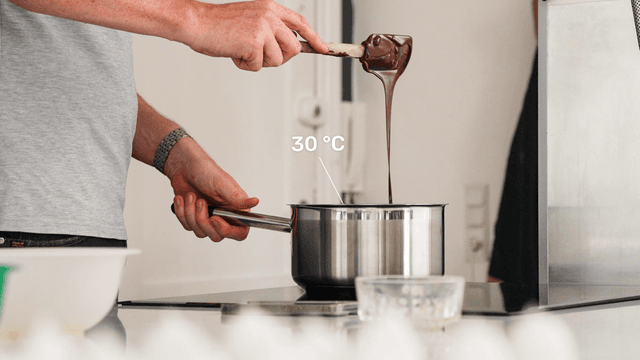 Temper chocolate made on a Ztove stove