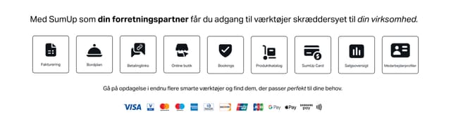 Med SumUp får du adgang til værktøjer skræddersyet til din virksomhed