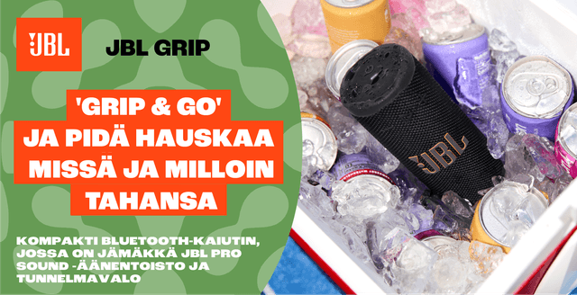 JBL GRIP -kannettava kaiutin, pidä hauskaa missä ja milloin tahansa