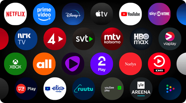 Samsung QN70F TV - illustration af streamingmuligheder