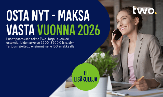 Tee yrityksen laitehankinnat nyt, maksa vasta vuonna 2026
